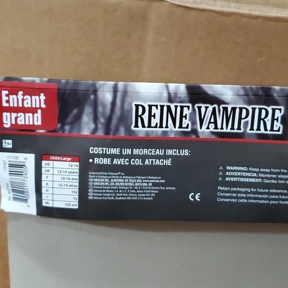 Halloween Costume Vampire Queen Large child